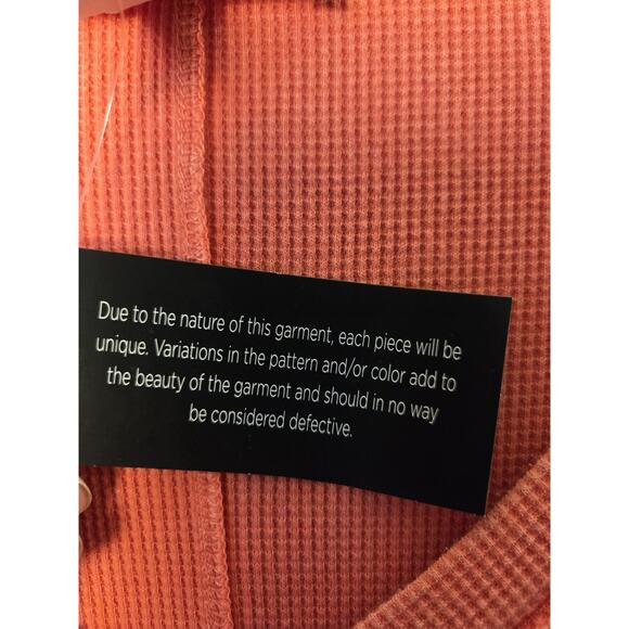 Laurie Felt Womens XL Thermal Waffle Knit Long Sleeve Muted Orange Tunic - Picture 6 of 9